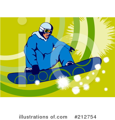 Royalty-Free (RF) Snowboarding Clipart Illustration by patrimonio - Stock Sample #212754