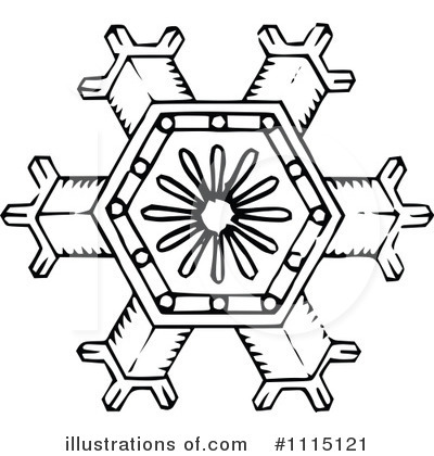 Royalty-Free (RF) Snowflake Clipart Illustration by Prawny Vintage - Stock Sample #1115121