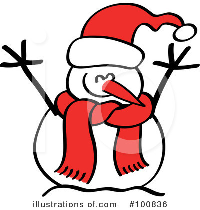 Royalty-Free (RF) Snowman Clipart Illustration by Zooco - Stock Sample #100836