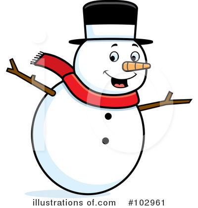 Royalty-Free (RF) Snowman Clipart Illustration by Cory Thoman - Stock Sample #102961