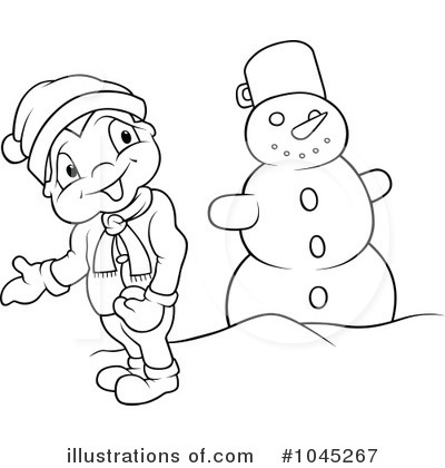 Royalty-Free (RF) Snowman Clipart Illustration by dero - Stock Sample #1045267