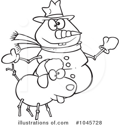 Royalty-Free (RF) Snowman Clipart Illustration by toonaday - Stock Sample #1045728