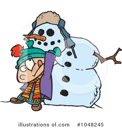 Royalty-Free (RF) Snowman Clipart Illustration by toonaday - Stock Sample #1048245