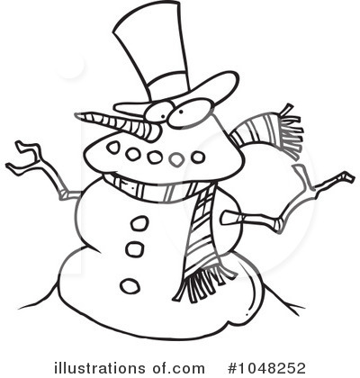 Royalty-Free (RF) Snowman Clipart Illustration by toonaday - Stock Sample #1048252