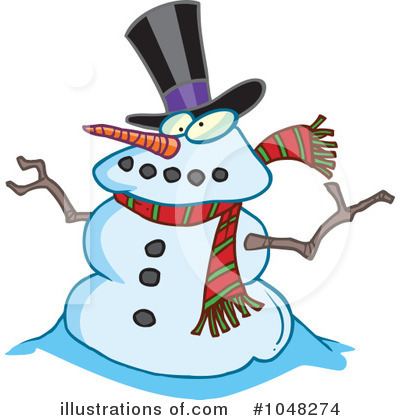 Royalty-Free (RF) Snowman Clipart Illustration by toonaday - Stock Sample #1048274