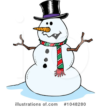 Royalty-Free (RF) Snowman Clipart Illustration by toonaday - Stock Sample #1048280