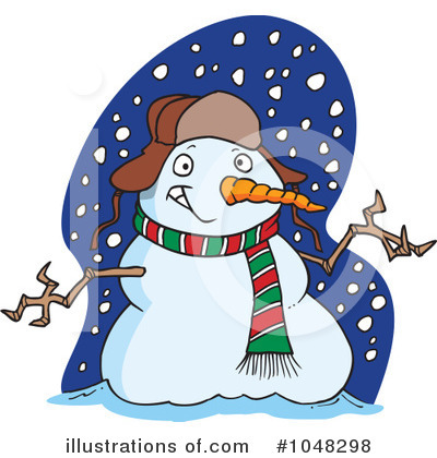 Royalty-Free (RF) Snowman Clipart Illustration by toonaday - Stock Sample #1048298