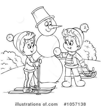 Royalty-Free (RF) Snowman Clipart Illustration by Alex Bannykh - Stock Sample #1057138