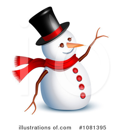 Royalty-Free (RF) Snowman Clipart Illustration by Oligo - Stock Sample #1081395