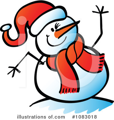 Royalty-Free (RF) Snowman Clipart Illustration by Zooco - Stock Sample #1083018