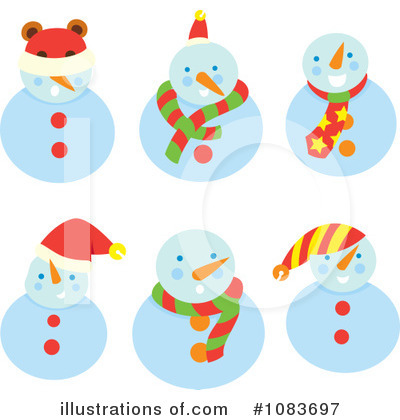 Royalty-Free (RF) Snowman Clipart Illustration by Cherie Reve - Stock Sample #1083697