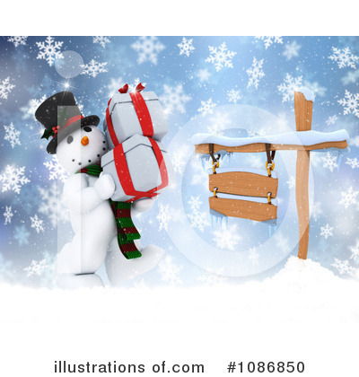Royalty-Free (RF) Snowman Clipart Illustration by KJ Pargeter - Stock Sample #1086850