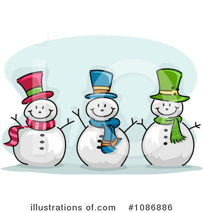 Royalty-Free (RF) Snowman Clipart Illustration by BNP Design Studio - Stock Sample #1086886