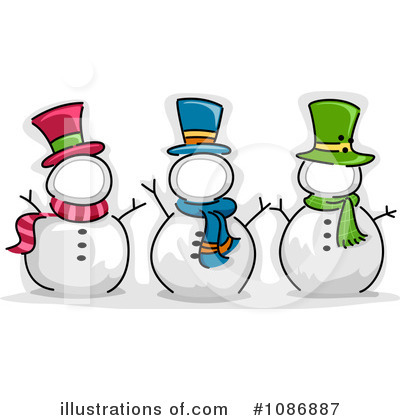 Royalty-Free (RF) Snowman Clipart Illustration by BNP Design Studio - Stock Sample #1086887