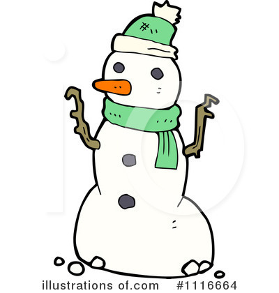 Royalty-Free (RF) Snowman Clipart Illustration by lineartestpilot - Stock Sample #1116664