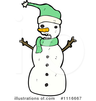 Royalty-Free (RF) Snowman Clipart Illustration by lineartestpilot - Stock Sample #1116667