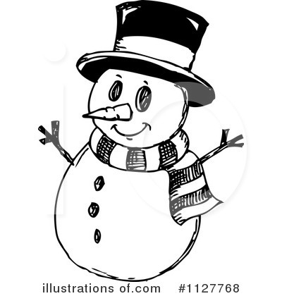 Royalty-Free (RF) Snowman Clipart Illustration by visekart - Stock Sample #1127768