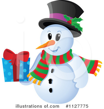 Royalty-Free (RF) Snowman Clipart Illustration by visekart - Stock Sample #1127775