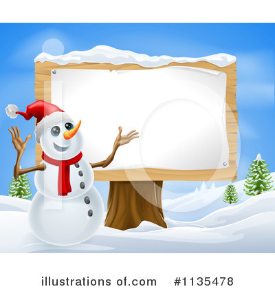 Royalty-Free (RF) Snowman Clipart Illustration by AtStockIllustration - Stock Sample #1135478