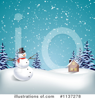 Royalty-Free (RF) Snowman Clipart Illustration by vectorace - Stock Sample #1137278