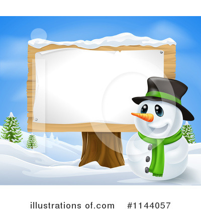 Royalty-Free (RF) Snowman Clipart Illustration by AtStockIllustration - Stock Sample #1144057