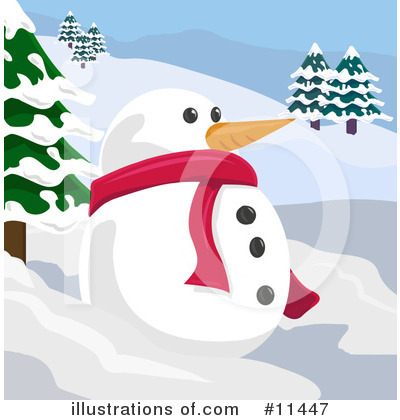 Royalty-Free (RF) Snowman Clipart Illustration by AtStockIllustration - Stock Sample #11447