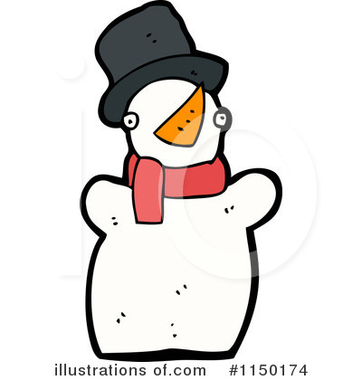 Royalty-Free (RF) Snowman Clipart Illustration by lineartestpilot - Stock Sample #1150174