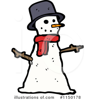 Royalty-Free (RF) Snowman Clipart Illustration by lineartestpilot - Stock Sample #1150178