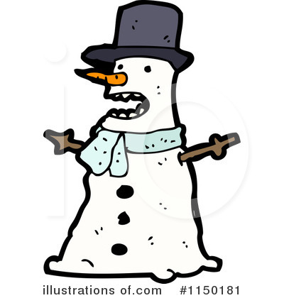 Royalty-Free (RF) Snowman Clipart Illustration by lineartestpilot - Stock Sample #1150181