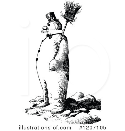Royalty-Free (RF) Snowman Clipart Illustration by Prawny Vintage - Stock Sample #1207105