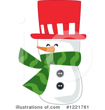 Royalty-Free (RF) Snowman Clipart Illustration by peachidesigns - Stock Sample #1221761