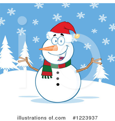 Royalty-Free (RF) Snowman Clipart Illustration by Hit Toon - Stock Sample #1223937