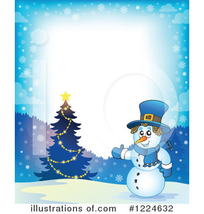 Royalty-Free (RF) Snowman Clipart Illustration by visekart - Stock Sample #1224632