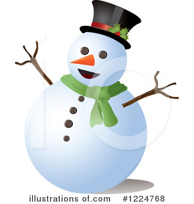 Royalty-Free (RF) Snowman Clipart Illustration by Pams Clipart - Stock Sample #1224768