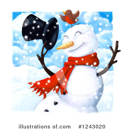 Royalty-Free (RF) Snowman Clipart Illustration by lineartestpilot - Stock Sample #1243020