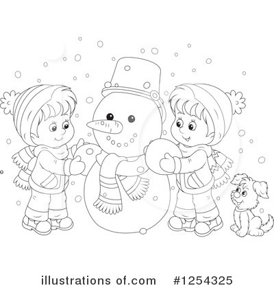 Royalty-Free (RF) Snowman Clipart Illustration by Alex Bannykh - Stock Sample #1254325