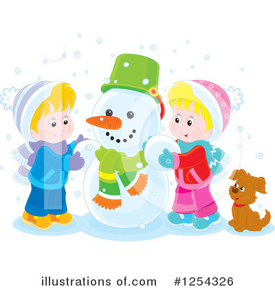 Royalty-Free (RF) Snowman Clipart Illustration by Alex Bannykh - Stock Sample #1254326