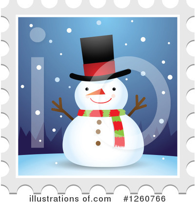 Royalty-Free (RF) Snowman Clipart Illustration by Qiun - Stock Sample #1260766