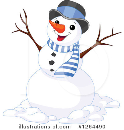 Royalty-Free (RF) Snowman Clipart Illustration by Pushkin - Stock Sample #1264490
