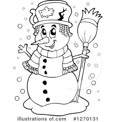Royalty-Free (RF) Snowman Clipart Illustration by visekart - Stock Sample #1270131