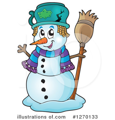 Royalty-Free (RF) Snowman Clipart Illustration by visekart - Stock Sample #1270133