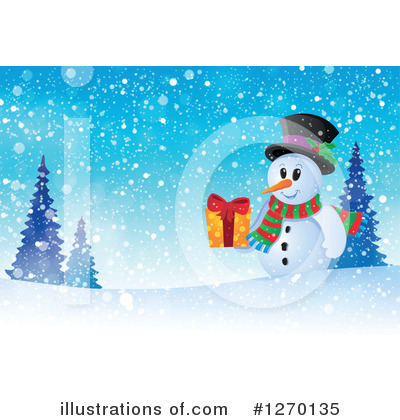 Royalty-Free (RF) Snowman Clipart Illustration by visekart - Stock Sample #1270135