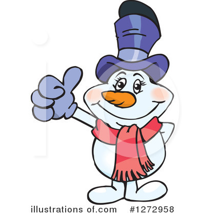 Royalty-Free (RF) Snowman Clipart Illustration by Dennis Holmes Designs - Stock Sample #1272958