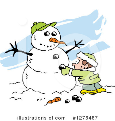 Royalty-Free (RF) Snowman Clipart Illustration by Johnny Sajem - Stock Sample #1276487