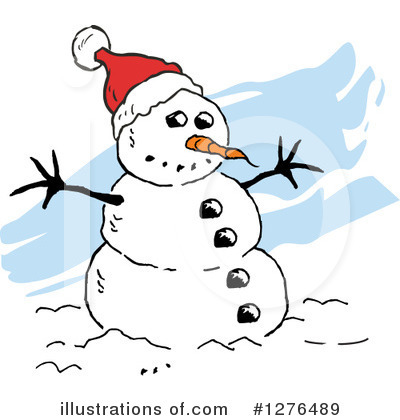 Royalty-Free (RF) Snowman Clipart Illustration by Johnny Sajem - Stock Sample #1276489