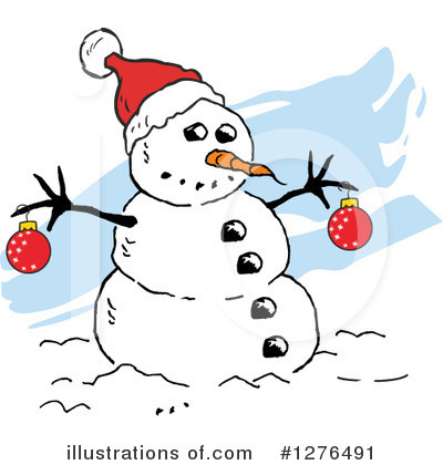 Royalty-Free (RF) Snowman Clipart Illustration by Johnny Sajem - Stock Sample #1276491