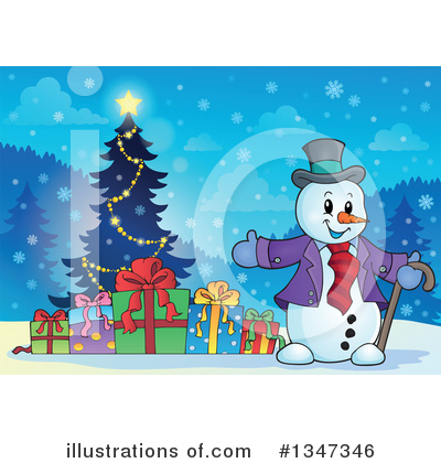 Royalty-Free (RF) Snowman Clipart Illustration by visekart - Stock Sample #1347346