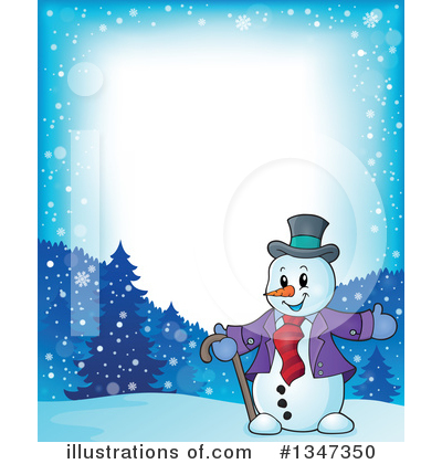 Royalty-Free (RF) Snowman Clipart Illustration by visekart - Stock Sample #1347350