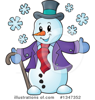 Royalty-Free (RF) Snowman Clipart Illustration by visekart - Stock Sample #1347352