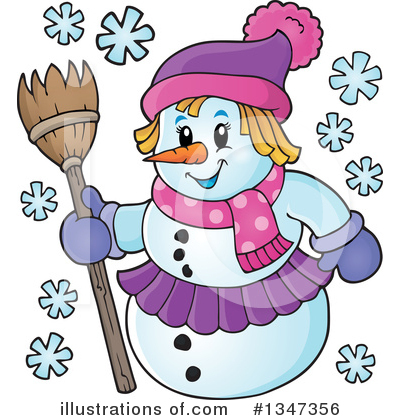 Royalty-Free (RF) Snowman Clipart Illustration by visekart - Stock Sample #1347356